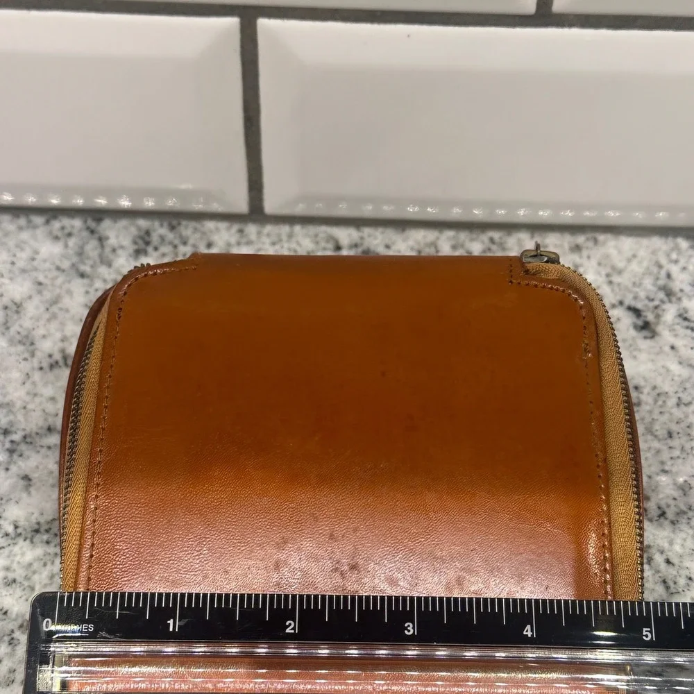 Norelco Mens Speedshaver Cream Vintage Rotary Razor Tan Leather Case MCM Retro